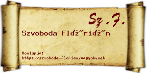 Szvoboda Flórián névjegykártya